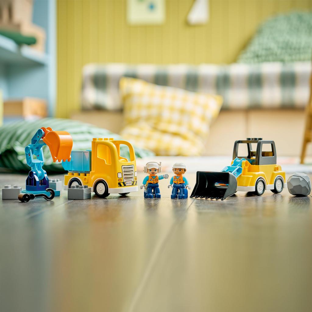LEGO DUPLO Construction Site 3-in-1 Crane Truck Toy Building Blocks Educational Play Toddler Vehicle for Kids 1.5 2 4 Years Old Boys and Girls