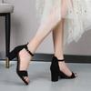 Open-toed Thick-heeled High-heeled Women's Summer New Versatile Fashion Fairy One-word Buckle Women's Sandals