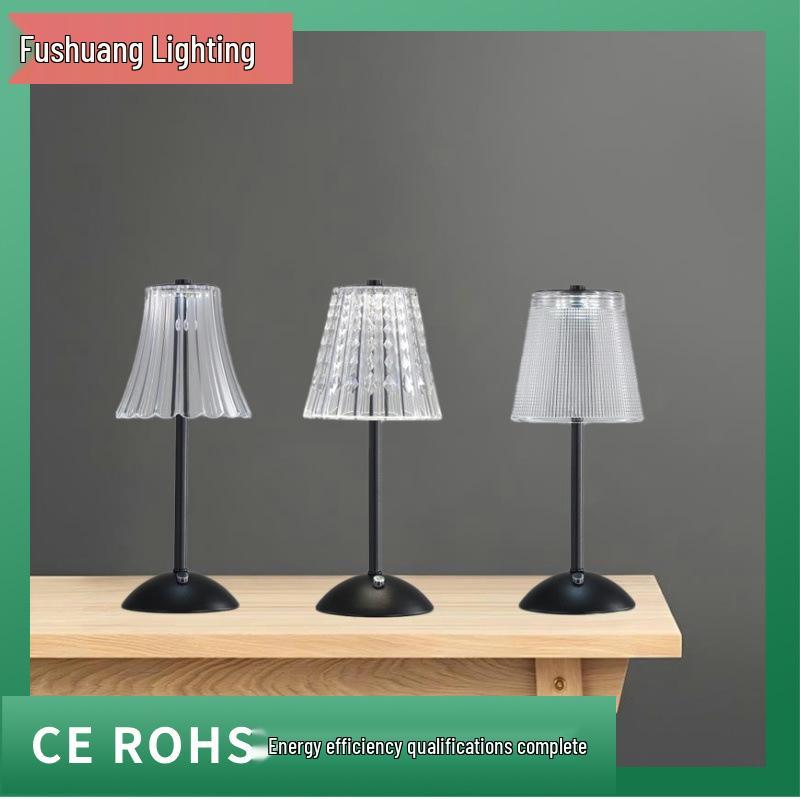 Crystal Retro Bedside Lamp - Luxury Rechargeable Night Light for Master Bedroom
