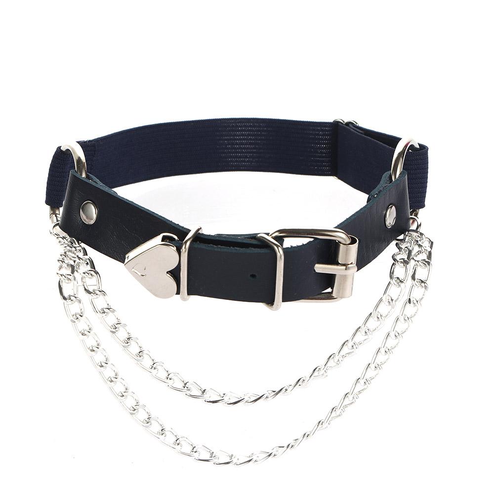 Lårring Benstrumpband Punk Hjärta Strumpband Bälte Dam Hängslen Modeaccessoarer PU-läder