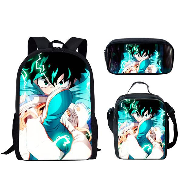 My Hero Academia Backpack Set With Large Capacity For Daily Use And Student Gear