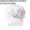 Women Adjustable Baseball Cap Casual Diamond Hat Applique Flower Crystal Hip Hop