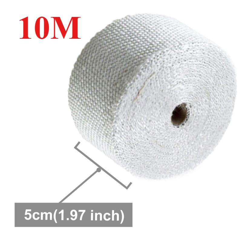 5CM*10M Exhaust Pipe Insulation Thermal Heat Wrap Roll Insulation Cotton Banana Cloth Motorcycle Fiberglass Heat Shield Tape
