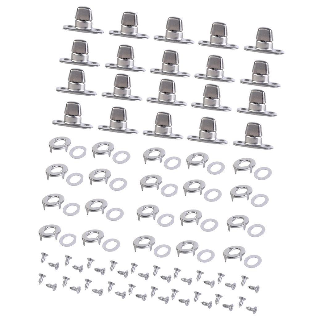 20Pieces Multipurpose Twist Lock Fasteners Set for Canvas Marine Panel with Mounting Screws and Eyelets Daily Use