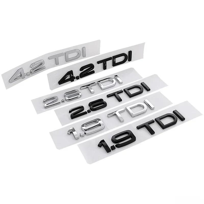3D ABS Letters 1.9 TDI 2.8 TDI 4.2 TDI Rear Boot Trunk Logo Emblem Sticker For qaz23 A3 A4 A6 A8 Q3 Q5 Q7 Q8 Car Accessories