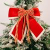 1 piece Christmas Decorations High end Gold Velvet Bow Christmas Plush Bow Large Red Christmas Tree Wreath Decoration