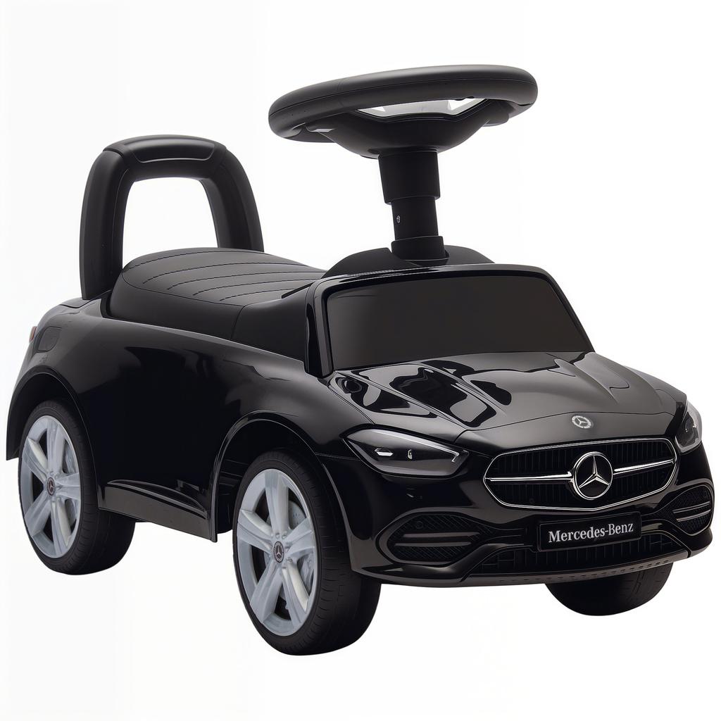 Official Mercedes-Benz Ride On Car, Foot To Floor Sliding Walker with Horn, Engine Sounds and Under-Seat Storage, Black