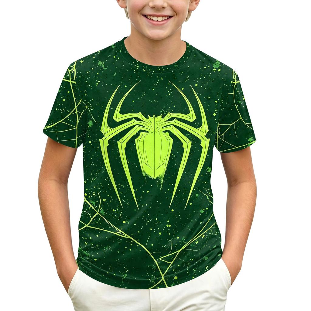 Kids' Short Sleeve Neck T-Shirt with Graphic Print for Casual Daily Wear