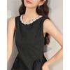 IEF 2025 Autumn French Style Slimming Little Black Vest Dress