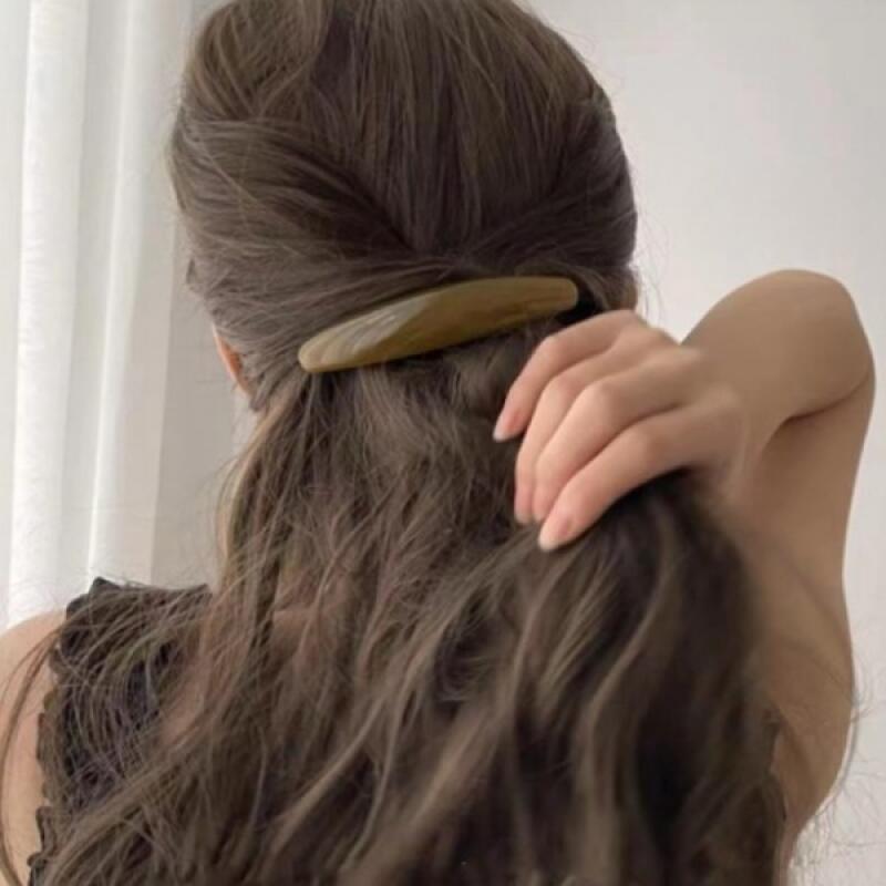 4-color enamel hairpin long hairpin half-up hairpin brown