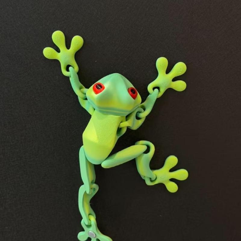 1/3/5 Pcs 12cm Long Unique Newest Toys High-Tech 3D-Printed Magnetic Flexible Frog with Magnet Joints Movable Fridge Ornament