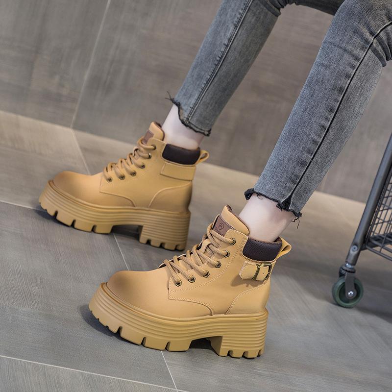 Martin boots retro locomotive boots women's new leather short tooling boots versatile women's boots