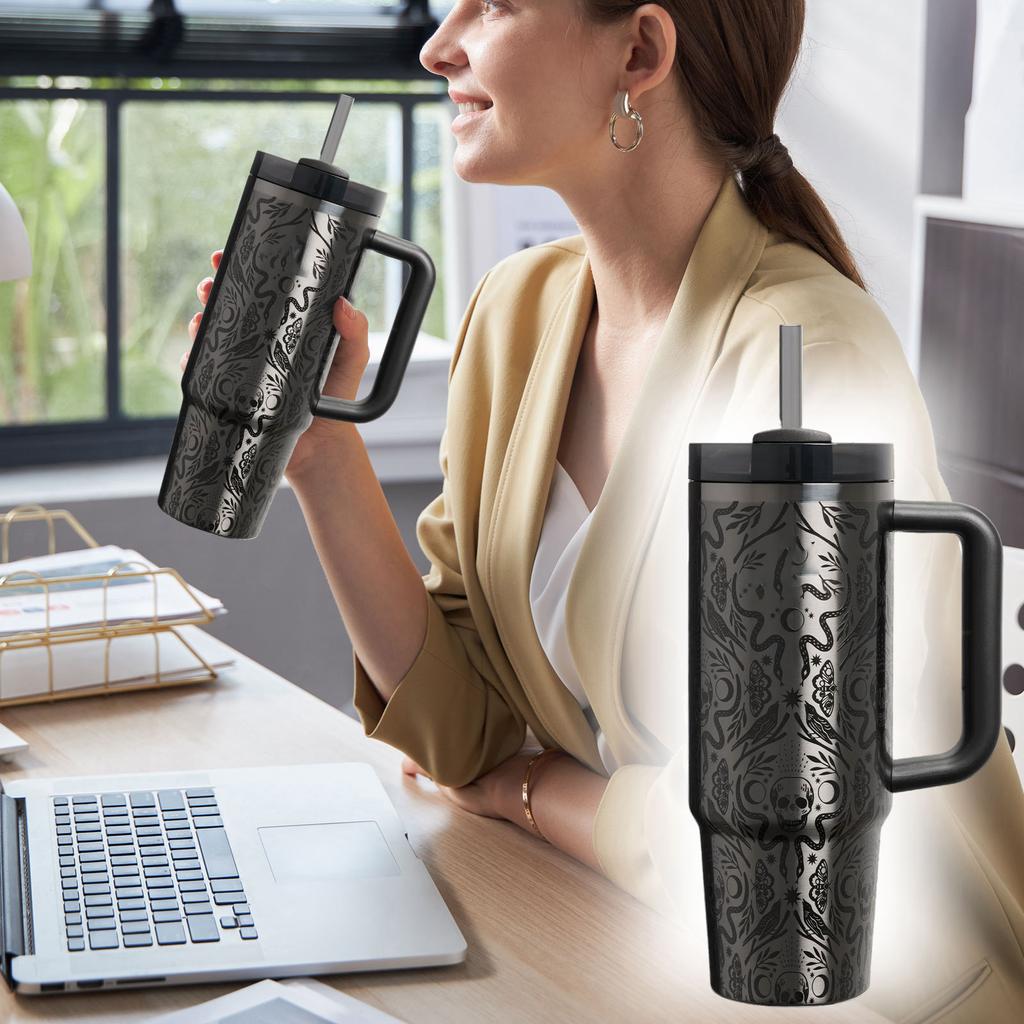 40oz Standard Packaging Portable Halloween Mug 304 Stainless Steel Large Capacity  Mug High-value Car  Mug
