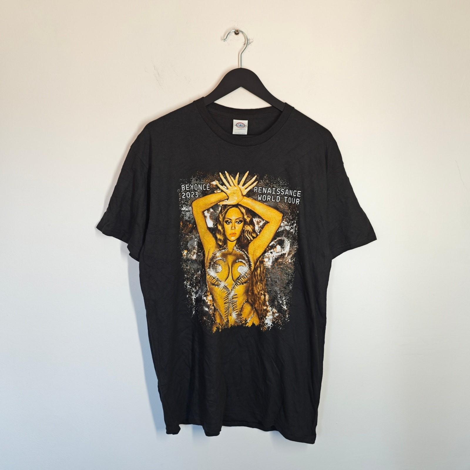 Beyoncé T-Shirt Black Mens Large Renaissance World Tour Double Sided Tee Tour XL