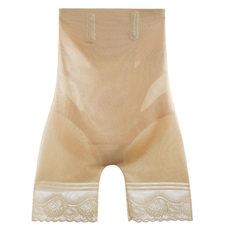 

Flarixa шорты с высокой талией для контроля живота, женские кружевные трусики, нижнее белье для похудения, бесшовные защитные брюки, тренажер для талии, формирователь тела XL бежевый