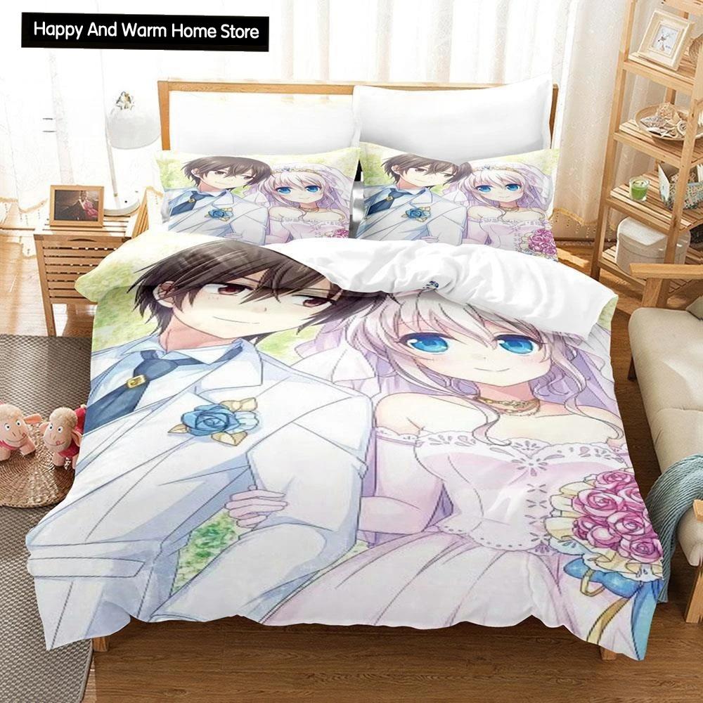 New 3D Print Anime Kawaii Girls Charlotte Bedding Set Single Twin Full Queen King Size Bed Set Adult Boy Bedroom Duvetcover Sets