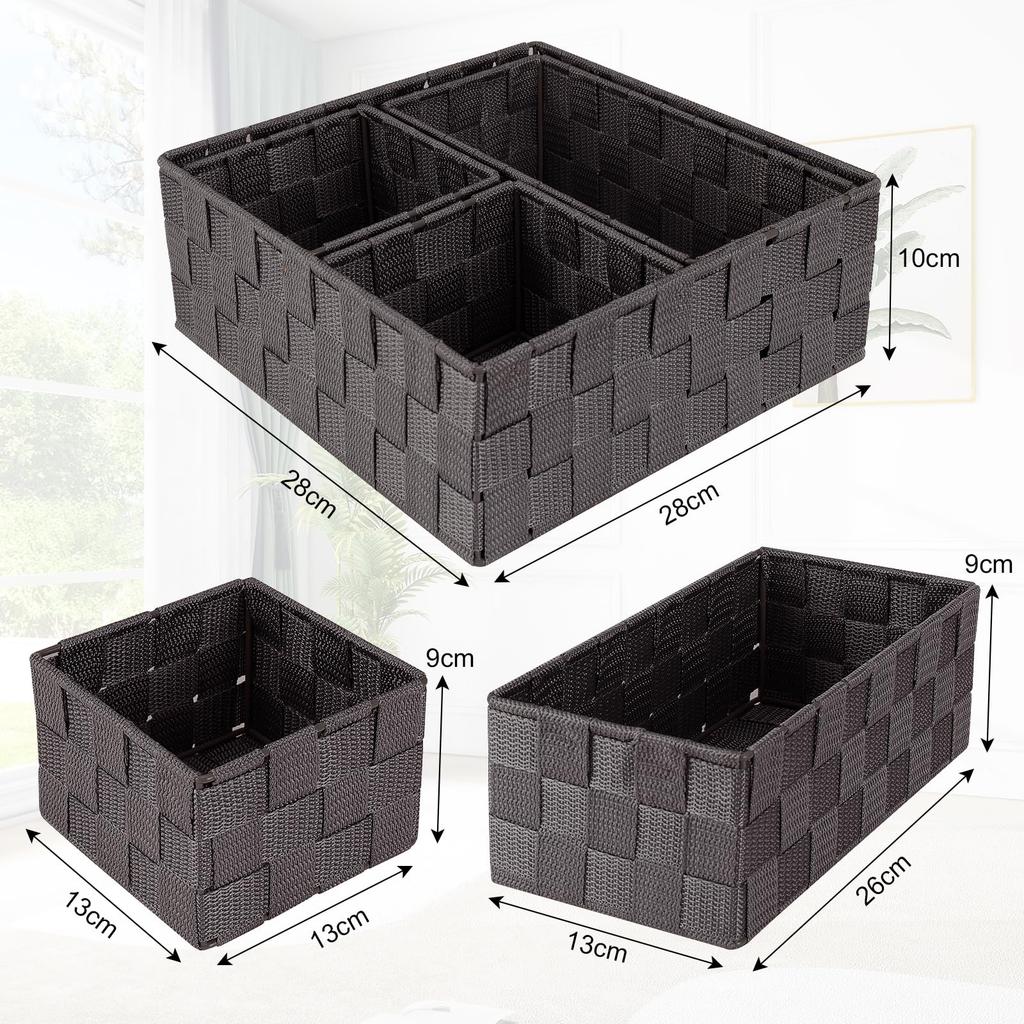 Stomalier Knitted Storage Storage Small Item Waterproof Set of Drawer Small Item Desktop Storage Highly Small Item Storage Daily Necessities Storage