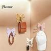 Polished Wood Adhesive Hook 4PCS Butterfly Rotating Hook, with 3 Swivel No Drill Peel And Stick Hooks Wall Space Saving for Bathroom Kitchen