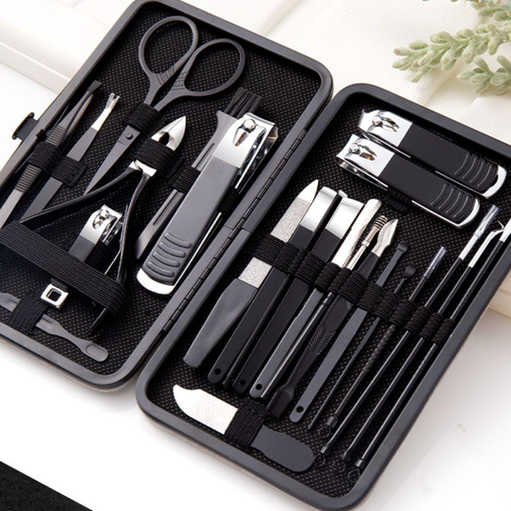 13/24pcs Anti-slip Design Stainless Steel Nail Clipper Set Sharp Pedicure Tool Kit  Facial Treatment