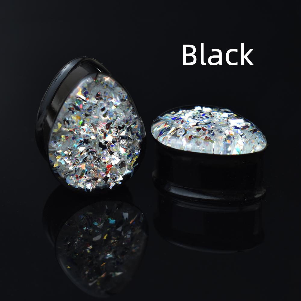 

2 шт. 8-50 мм блестящие каплевидные ушные вкладыши туннели калибры растягиватели ушей двойные расклешенные заглушки украшения для тела для женщин мужчин 8mm