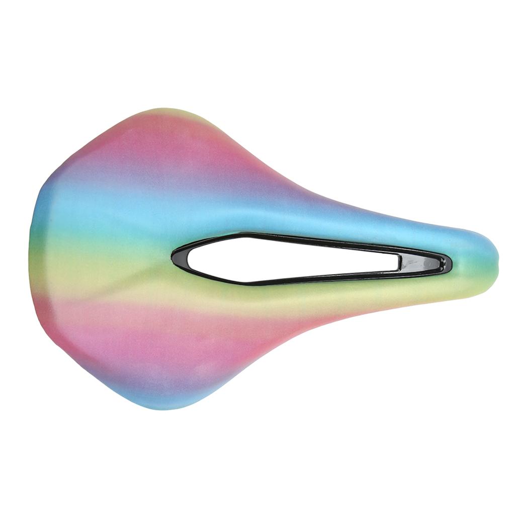 Road Bike Saddle Colorful PU Leather Steel Nonslip Soft Shock Absorbing Hollow Design Bike Seat for Road Mountain Bike
