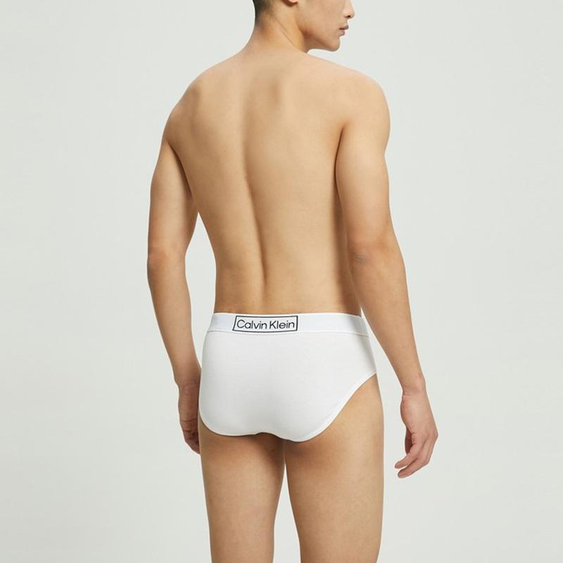 Calvin Klein CK Logo Jacquard Slips Herrenunterwäsche Weiß NB3082-100
