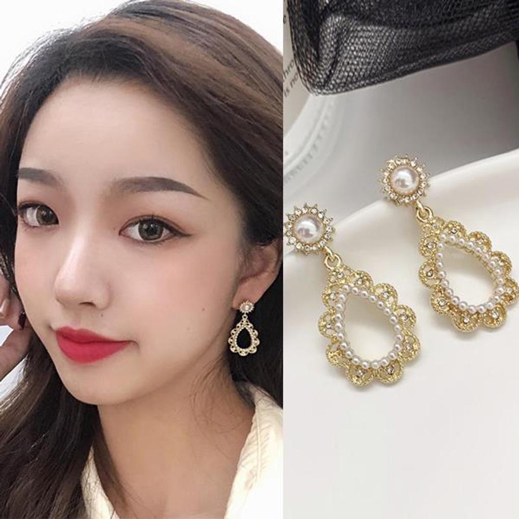 Silver 925 Pearl Oval Cubic Daily Earrings
