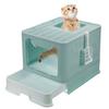 Pink/Grey/Blue Folding Cat Litter Box Enclosed Large Kitty Toilet Litter Scoop With shovel Foldable Tray