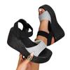 Damen Sandalen Leichte Heels Sandalen Sommerschuhe Damen Keilabsatz Sandale Plattform Retro Sandalias Mujer Sommerschuhe Weiblich