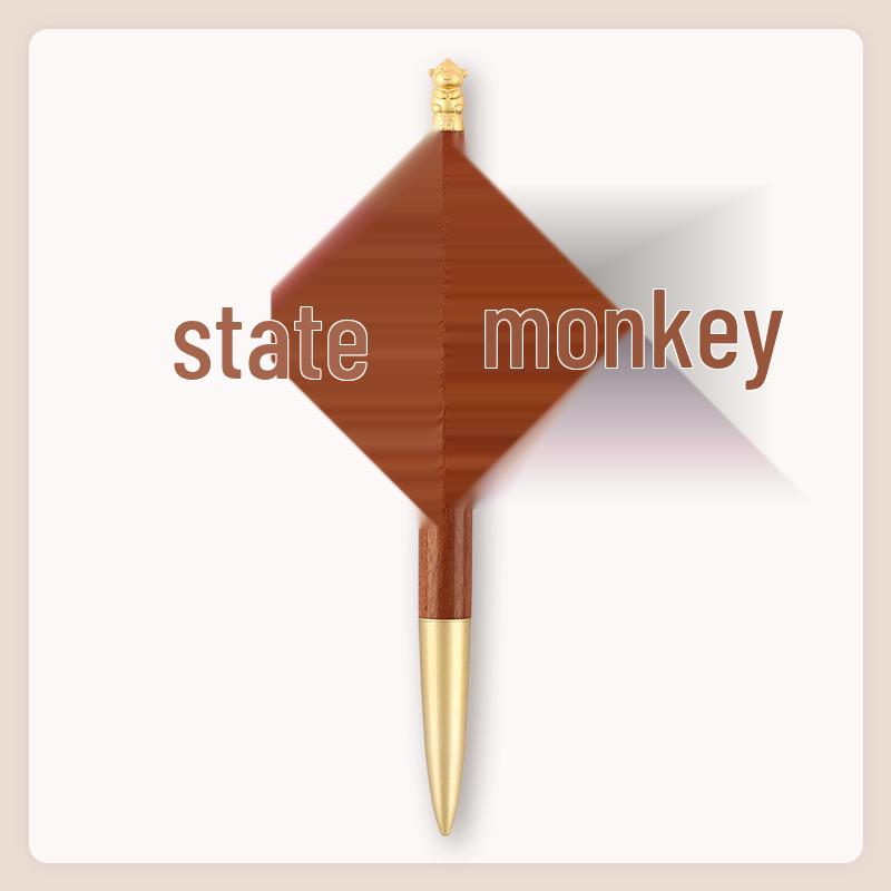 Brass Zodiac Sign Calligraphy Pen - Sandalwood Engraving 