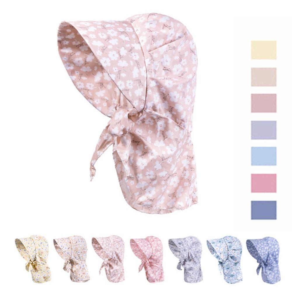 

Floral Print Summer Protective Cover Colorful Sunscreen Caps Women s Beach Hat Face Shield Style 7
