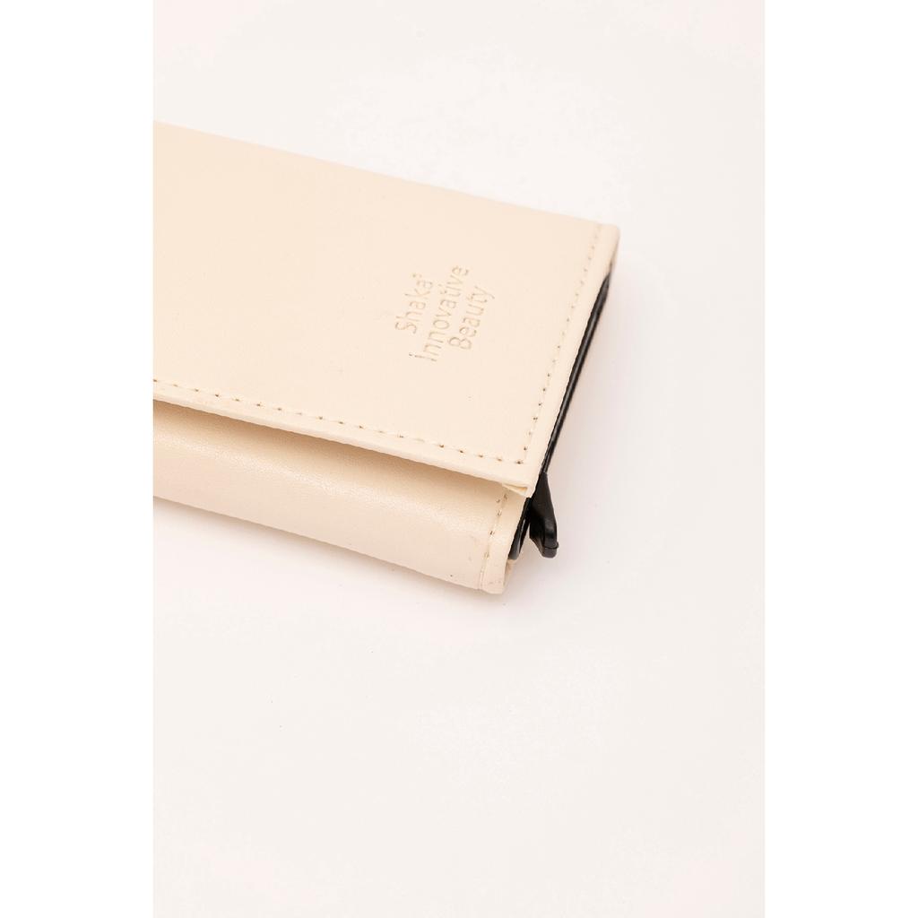 Schwarze Shk69-Geldbörse aus Kunstleder mit Papiergeldfach, automatischem Schiebemechanismus, Vordertasche und Kartenhalter