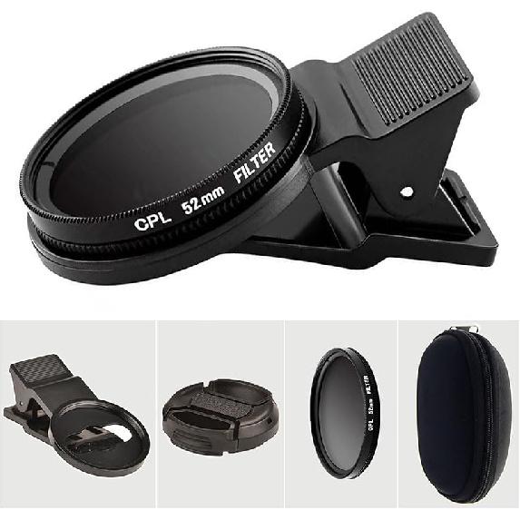 37mm CPL Polarized Phone Lens, Universal Phone Camera Polarizer Filter Clip On CPL Phone Polarizer Lens, Polarized Lens for Phone Compatible with