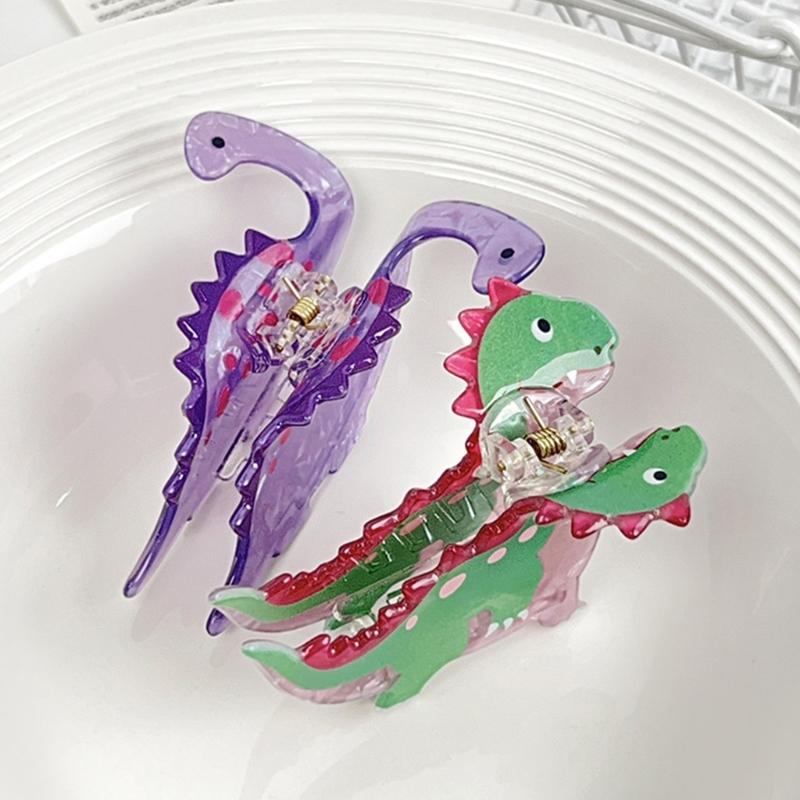 Çizgi Film Dinozor Saç Tokası Eşsiz Saç Tokası Komik Akrilik Saç Parçaları Moda Tutkunu için Dost Saç Dekorasyonu