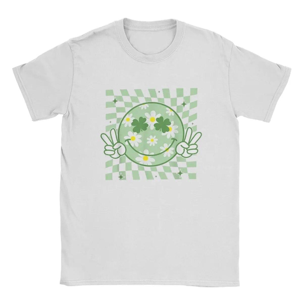 

2024 Футболка с изображением трилистника и улыбки на День Святого Патрика, унисекс, забавная забавная футболка St Pattys, модная хлопковая футболка с круглым вырезом, футболки с короткими рукавами 3XL