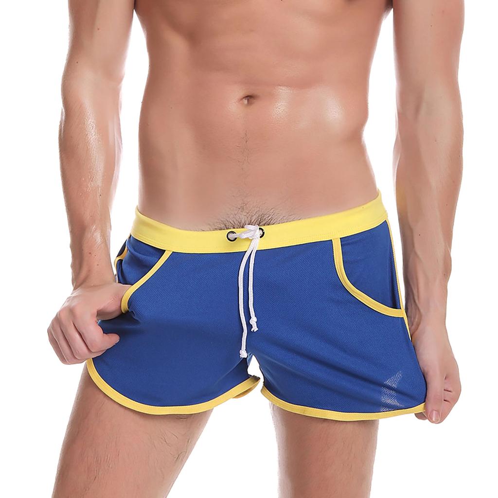 Men's Sports Aro- Pants Men's Shorts Boxers Loose Breathable Beach Pants Men's Boxers Built-in Bag