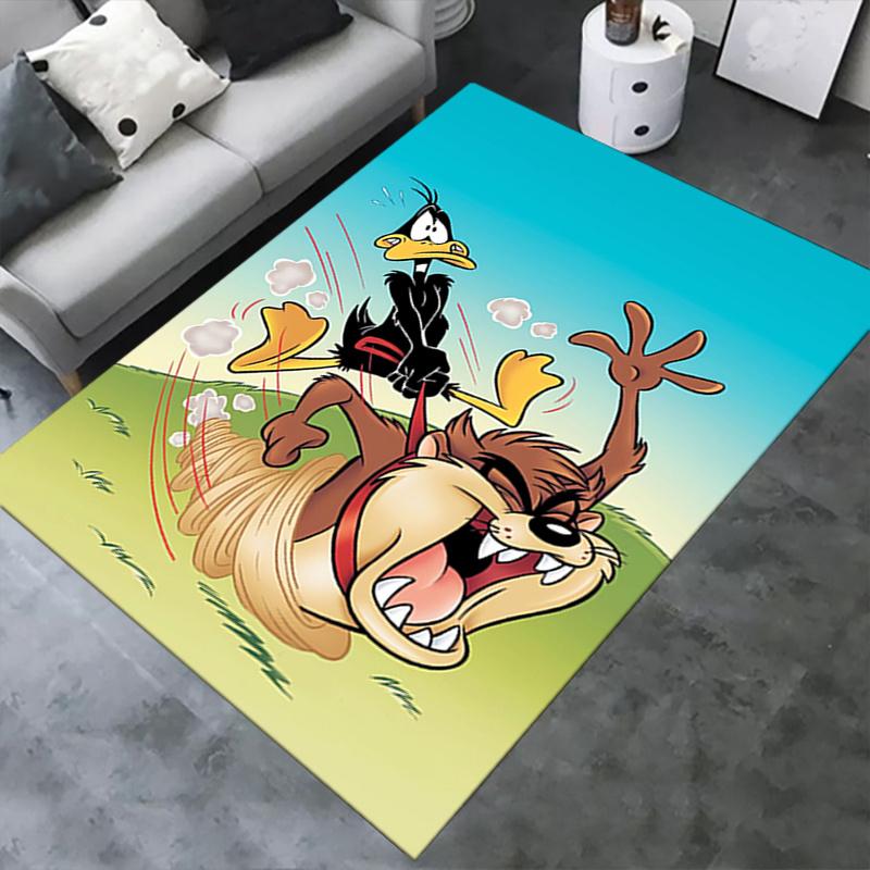 1pc Looney Tunes,Daffy Duck,Tasmanian Devil Office Carpet Soft Polyester Entrance Carpet Washable Non-slip Machine Washable Indoor Carpet Ta