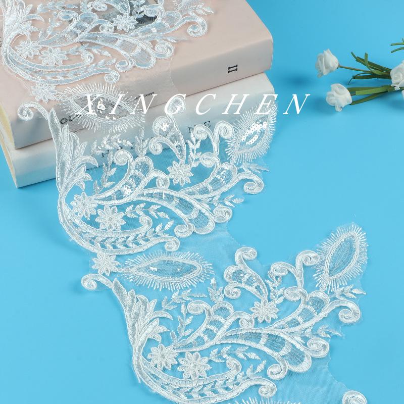 Car Bone Lace Sequins Width 24Cm Ethnic Windmill Bone Sequins Lace Bridal Wedding Dress Diy Clothing Accessories