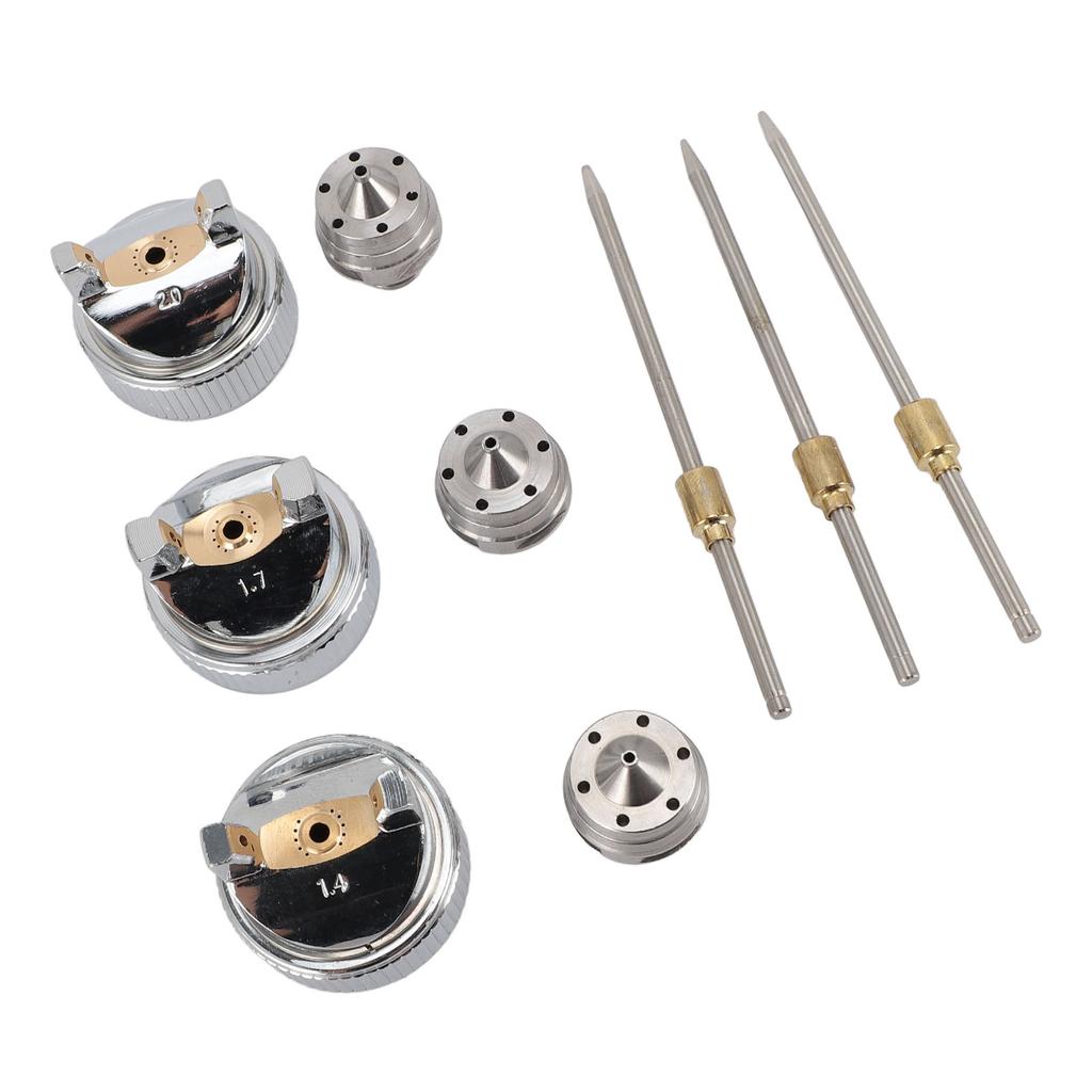 3 Sett Nål Væskedyse Lufthette Sett H 827 1.4 1.7 2.0mm Stabil Ytelse Messing Plast Væskespiss Størrelse Oppsett