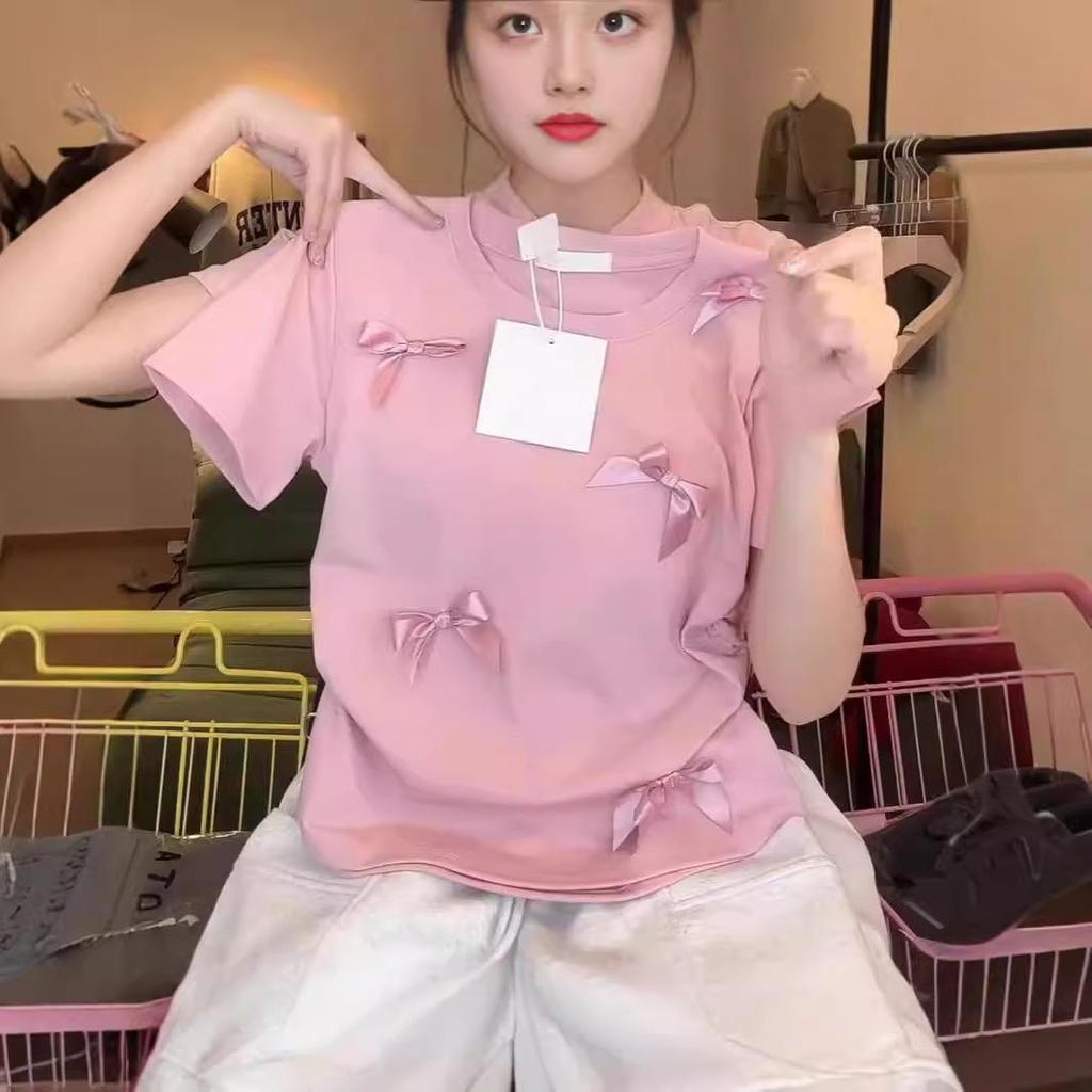 Japanese Pink Sweet & Spicy Summer College Style Slim Short Sleeve T-Shirt