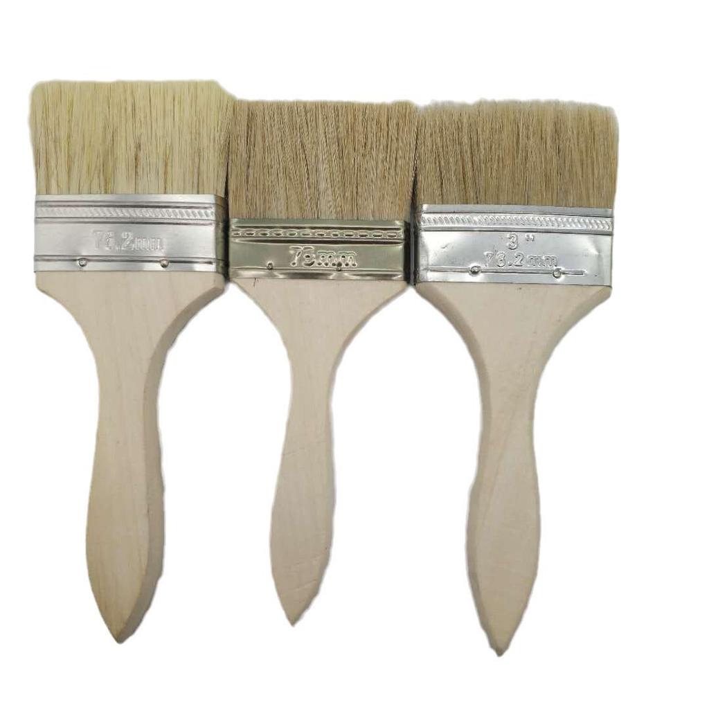 Thick Wooden Handle Bristle Paint & BBQ Brush Collection