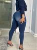 Jeans Skinny a Vita Media ad Alta Elasticità da Donna TEMUTikTokPOP Taglie Forti con Zip