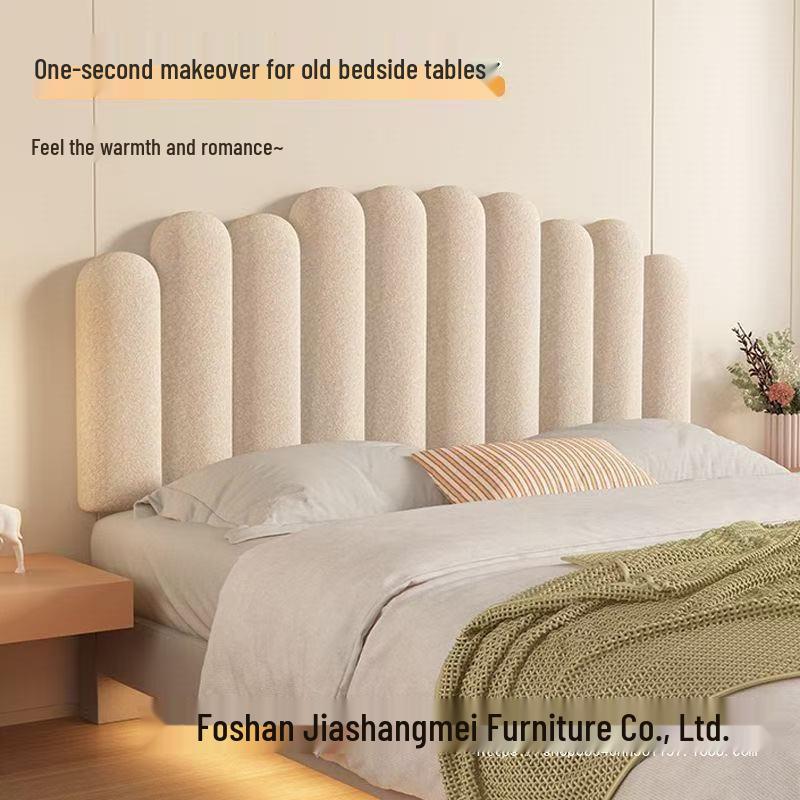 Cremefarbenes Nordisch Minimalistisches Selbstklebendes Weiches Kissen Kopfteil - Tatami-Stil, Antikollision, Unregelmäßige Form