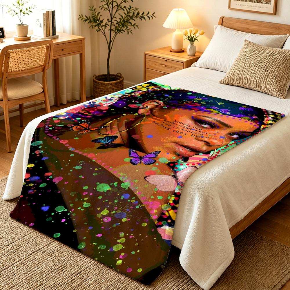 Music R-Rihanna Throw Blankets Soft Warm Flannel Blanket Bedding for Bed Living Room Home Sofa