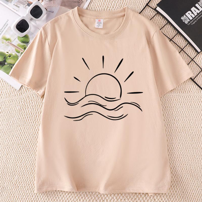 Sunshine T Shirt Unisex Summer Sun Beach TShirts Casual Round Neck Printed Cotton Short Sleeve Tshirts Unisex Streetwear Tops