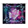 Curtains Butterfly Flower Curtains Digital Printing Blackout Curtains No Punching