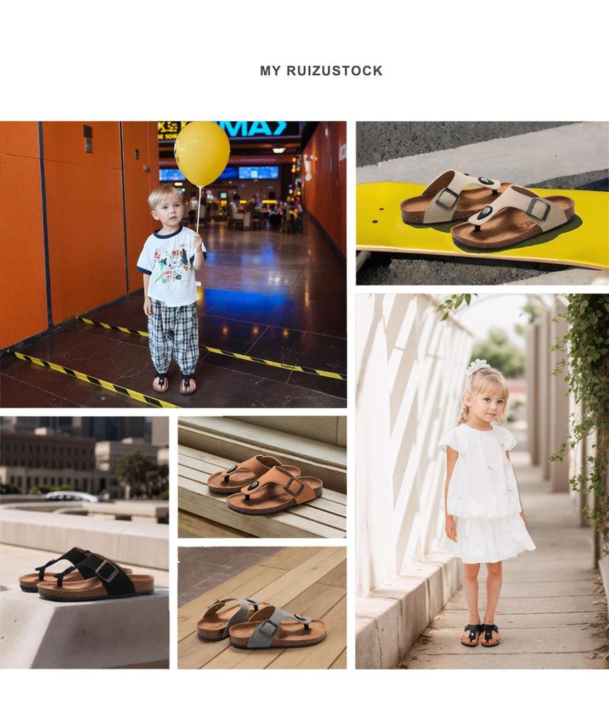 2025 Spring/Summer Kids' Cork Thong Sandals - Trendy Korean Style Toe-Post Flip-Flops for Boys and Girls