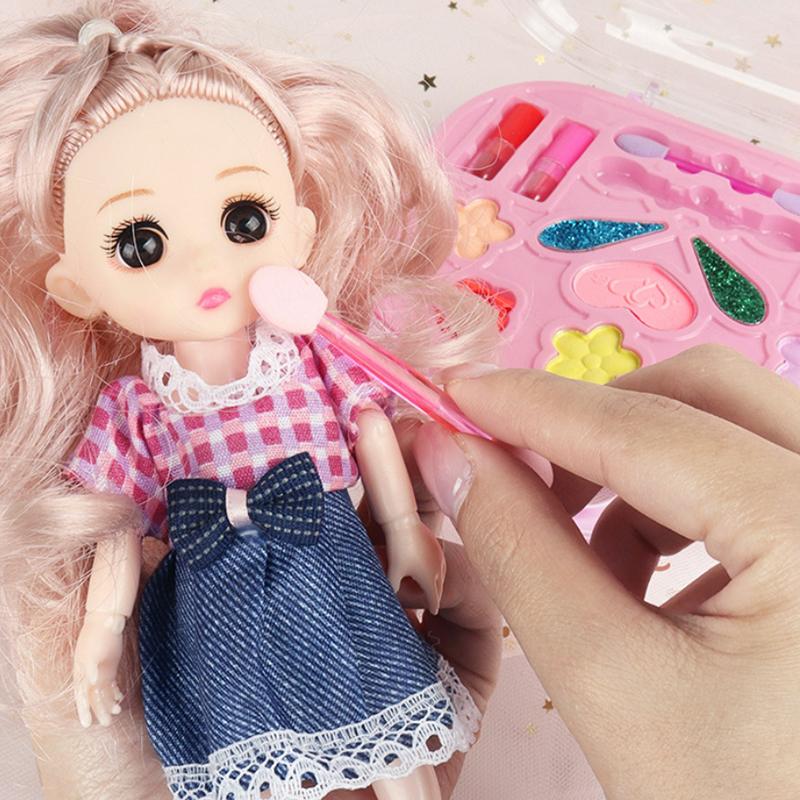 Children'S Girls Makeup Toys Set Cute Bow Bag Eyeshadow Palette Lipstick Girls Birthday Party Dress Up Makeup Toys Best Gifts
