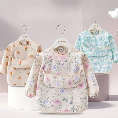 Feeding Blouse Child Feeding Bib Rice Pocket Toddler Bibs High Quality Long Sleeve Apron