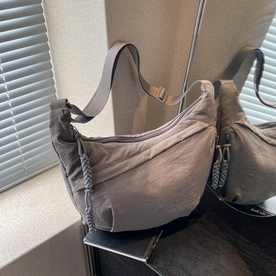 Yousheng Women Crescent Bag, Nylon Hobo Shoulder Bag Dumpling Bag, Half Moon Sling Crossbody with Multi Pockets Adjustable Strap for Travel Work
